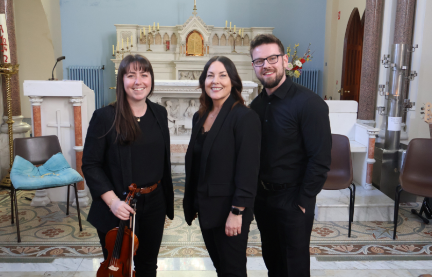 L-R:  Instrumental Music Leadership lecturer, Avril McLoughlin; Associate Professor in Music Education, Dr Gwen Moore and Instrumental Music Leadership lecturer, Edmond Gubbins